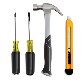 0498 Professional Utility Cutter Set- 4pcs ( Screw Drivers, Hammer and Cutter)