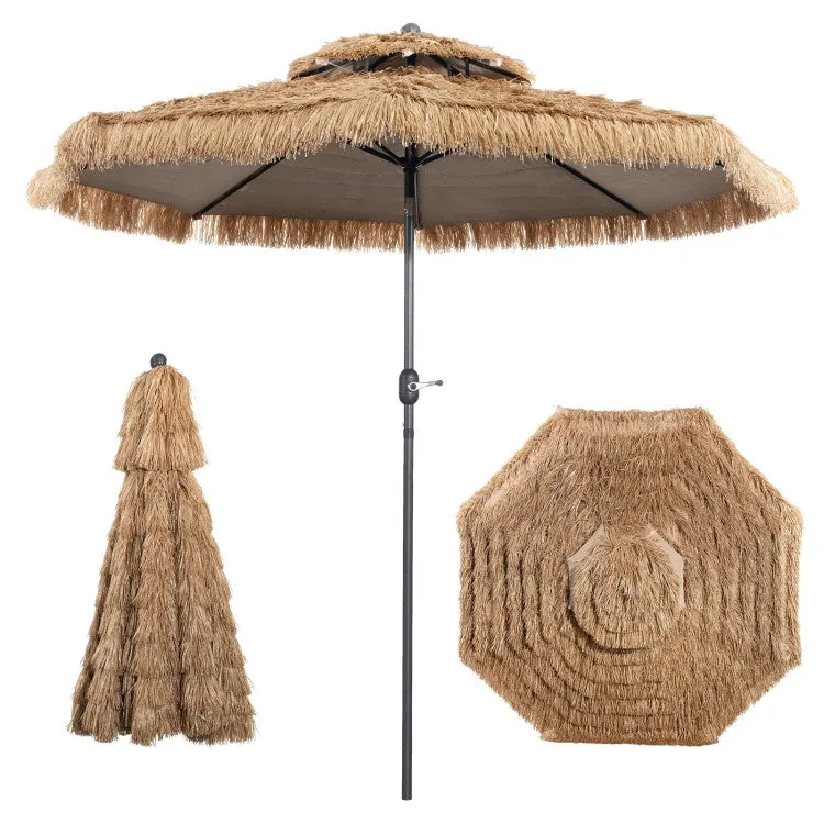 10 Feet Hawaiian Style Thatched Tiki Patio Umbrella for Beach and Poolside