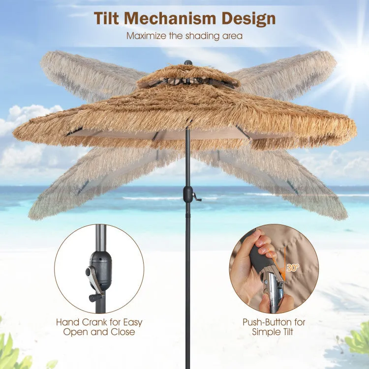 10 Feet Hawaiian Style Thatched Tiki Patio Umbrella for Beach and Poolside