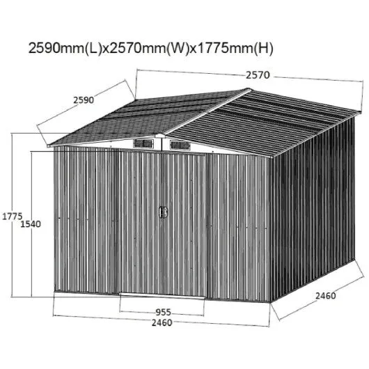 10'x8' Storage Shed Large Backyard Outdoor Garden Garage DIY Sheds Kit Building