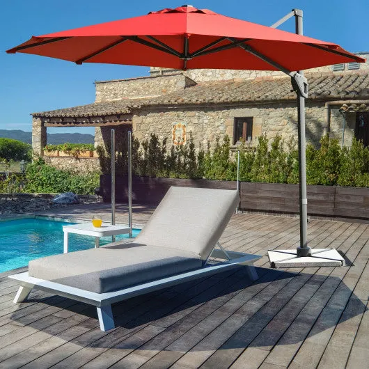 11ft Patio Offset Umbrella with 360° Rotation and Tilt System-Orange