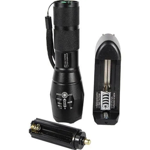 1200 Lumen LED Self Defense Zoomable Flashlight