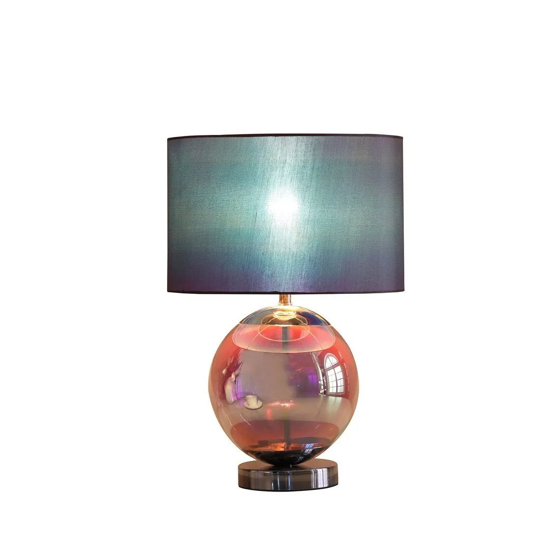 18.75-Inch Artie Orb Iridescent Chrome Table Lamp