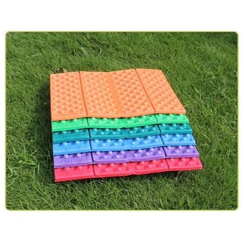 2 PCS Portable Folding Cellular Massage Cushion Outdoors Damp Proof Picnic Seat Mats EVA Pad(Green)