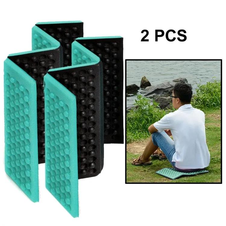 2 PCS Portable Folding Cellular Massage Cushion Outdoors Damp Proof Picnic Seat Mats EVA Pad(Green)