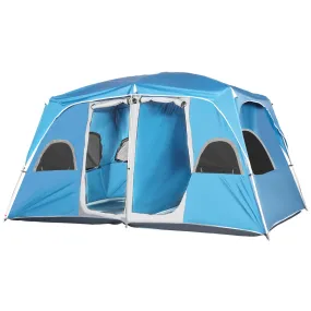 4-8 Person Camping Tent Family Tent with 2 Room, Mesh Windows, Easy Set Up for Backpacking, Hiking, Outdoor, Blue