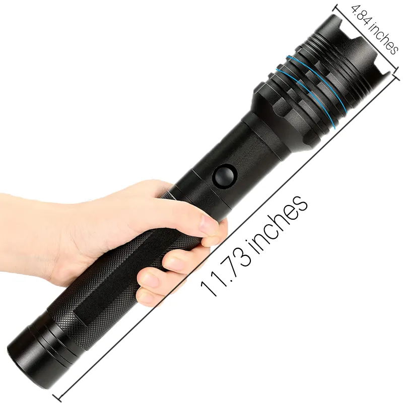 9000 Lumens Brightest LED Rechargeable Flashlight