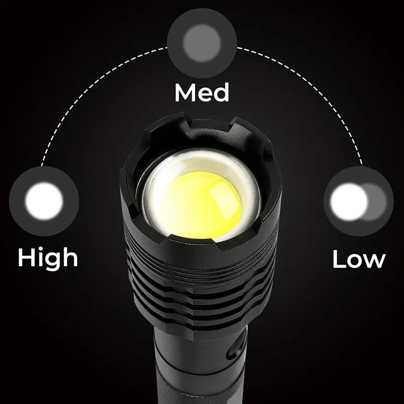 9000 Lumens Brightest LED Rechargeable Flashlight