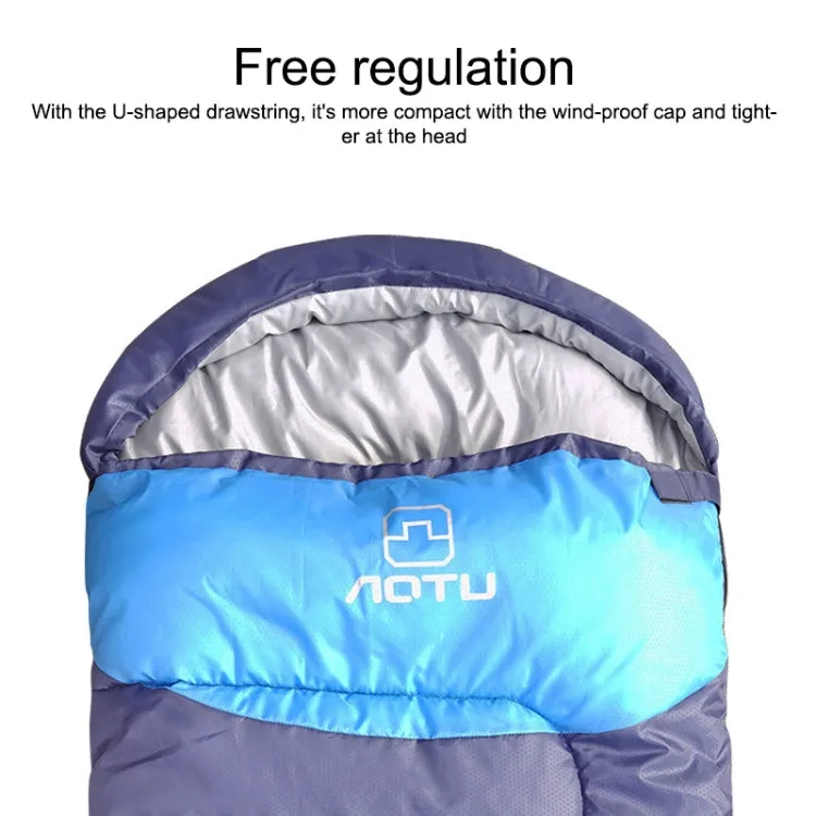 AOTU AT6101 1.3kg Outdoor Camping Stitchable Envelope Warm Sleeping Bag(Navy Blue)