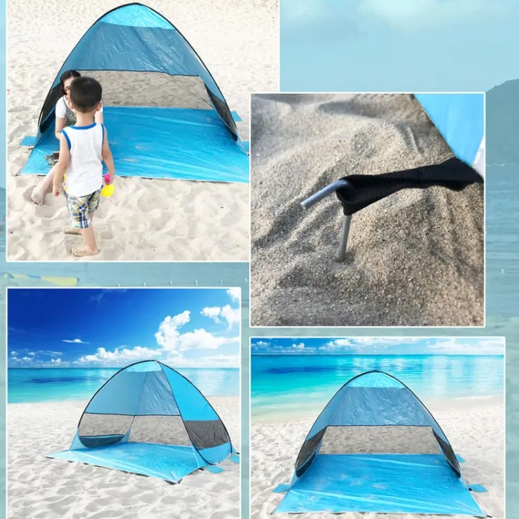 Automatic Instant Pop Up Tent Potable Beach Tent,Size:, Color: Lake Green Stripe