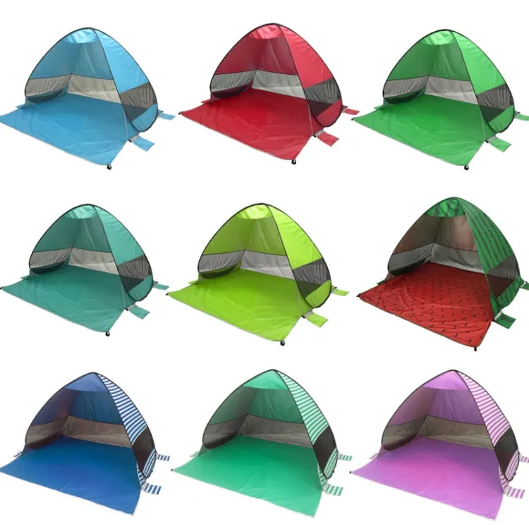 Automatic Instant Pop Up Tent Potable Beach Tent,Size:, Color: Lake Green Stripe