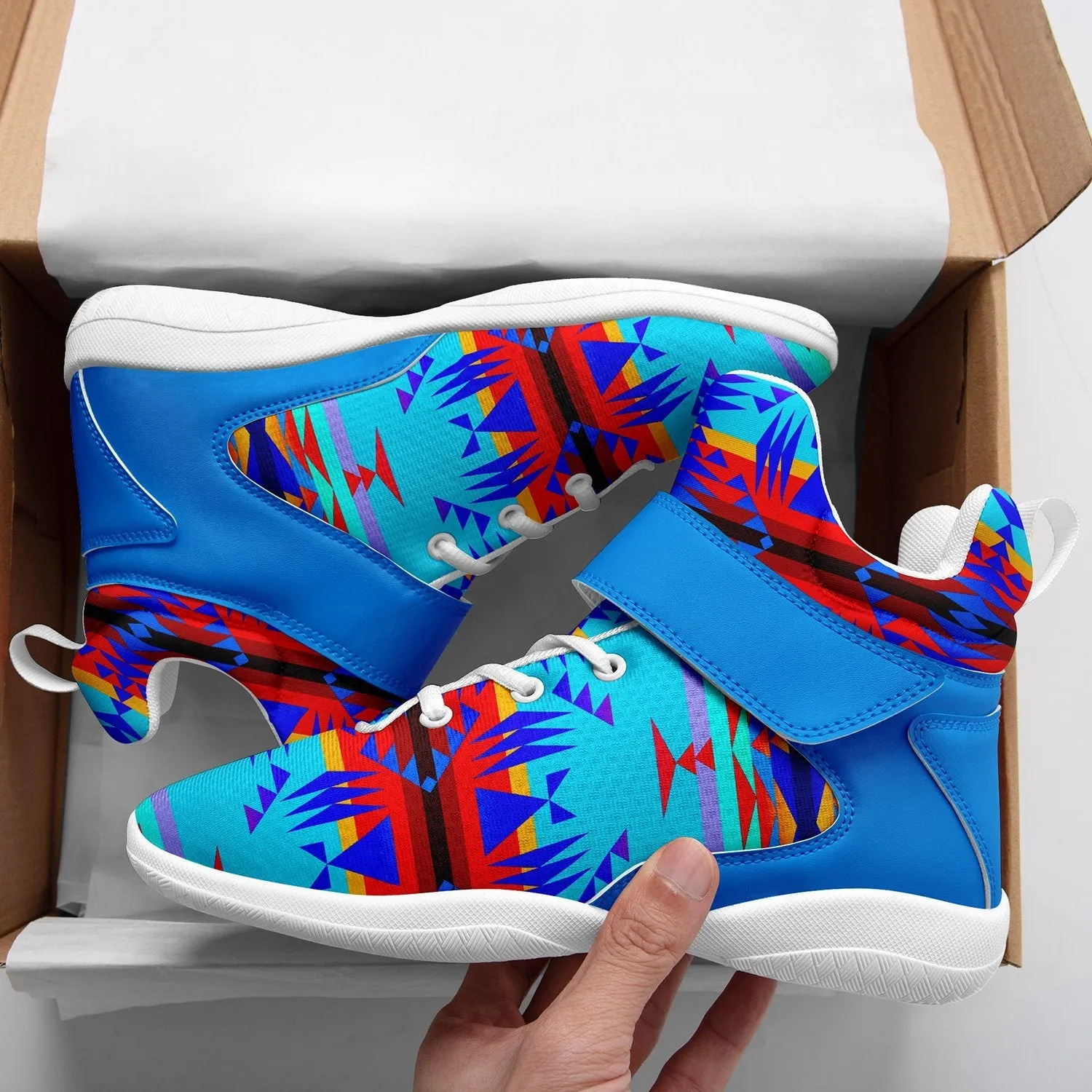 Between the Mountains Blue Ipottaa Basketball / Sport High Top Shoes