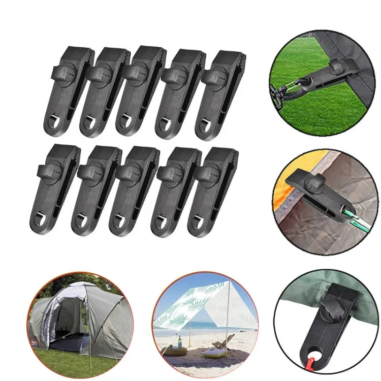 Canopy Fixed Tent Clip Rope Buckle Set 10 Clips 10 White Dot Ropes 10 Black PP Fast Hangings