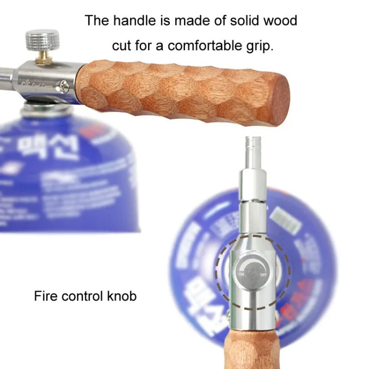 COOL CAMP CF-77773 Outdoor Camping Flamethrower Portable Wooden Handle BBQ Igniter(Lengthen)