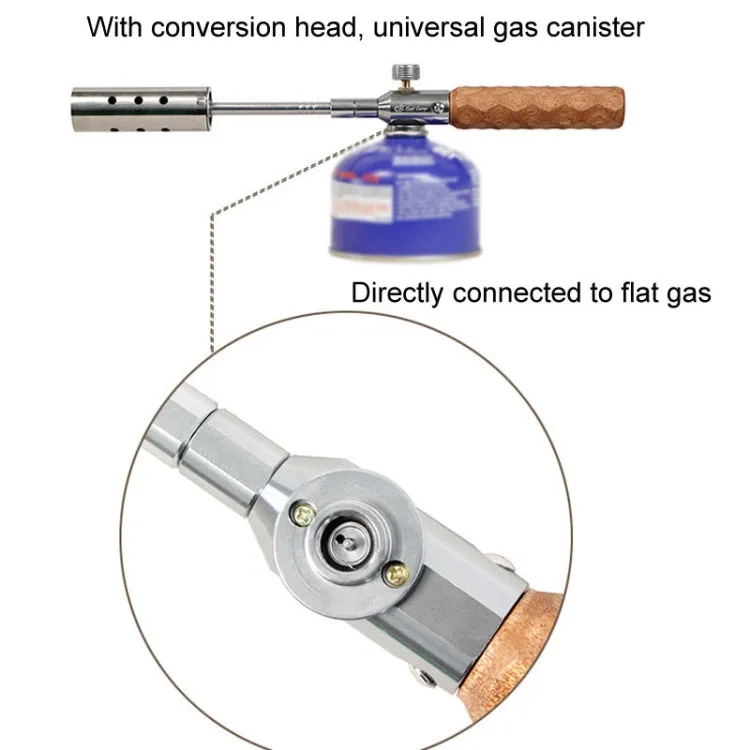 COOL CAMP CF-77773 Outdoor Camping Flamethrower Portable Wooden Handle BBQ Igniter(Lengthen)