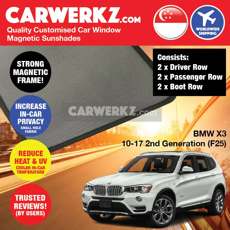 Customised Window Magnetic Sunshades for BMW X3 2011-2017 2nd Generation (F25) Germany SUV