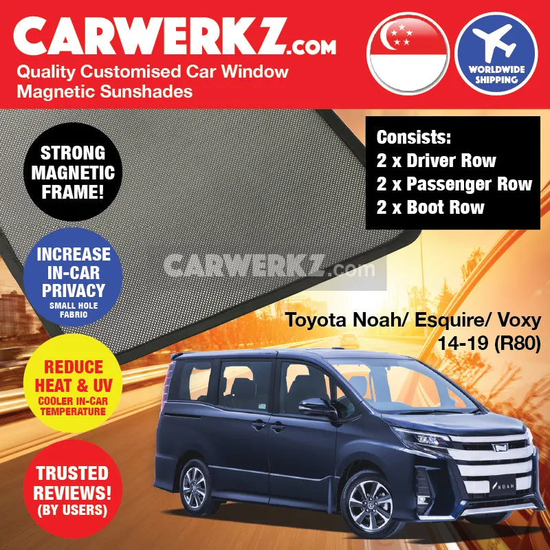 Customised Window Magnetic Sunshades for Toyota Noah Voxy Esquire 2014-2020 3rd Generation (R80) Japan Hybrid MPV