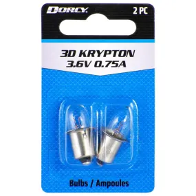 Dorcy 3D Krypton Flashlight Bulb 3.6 V Bayonet Base