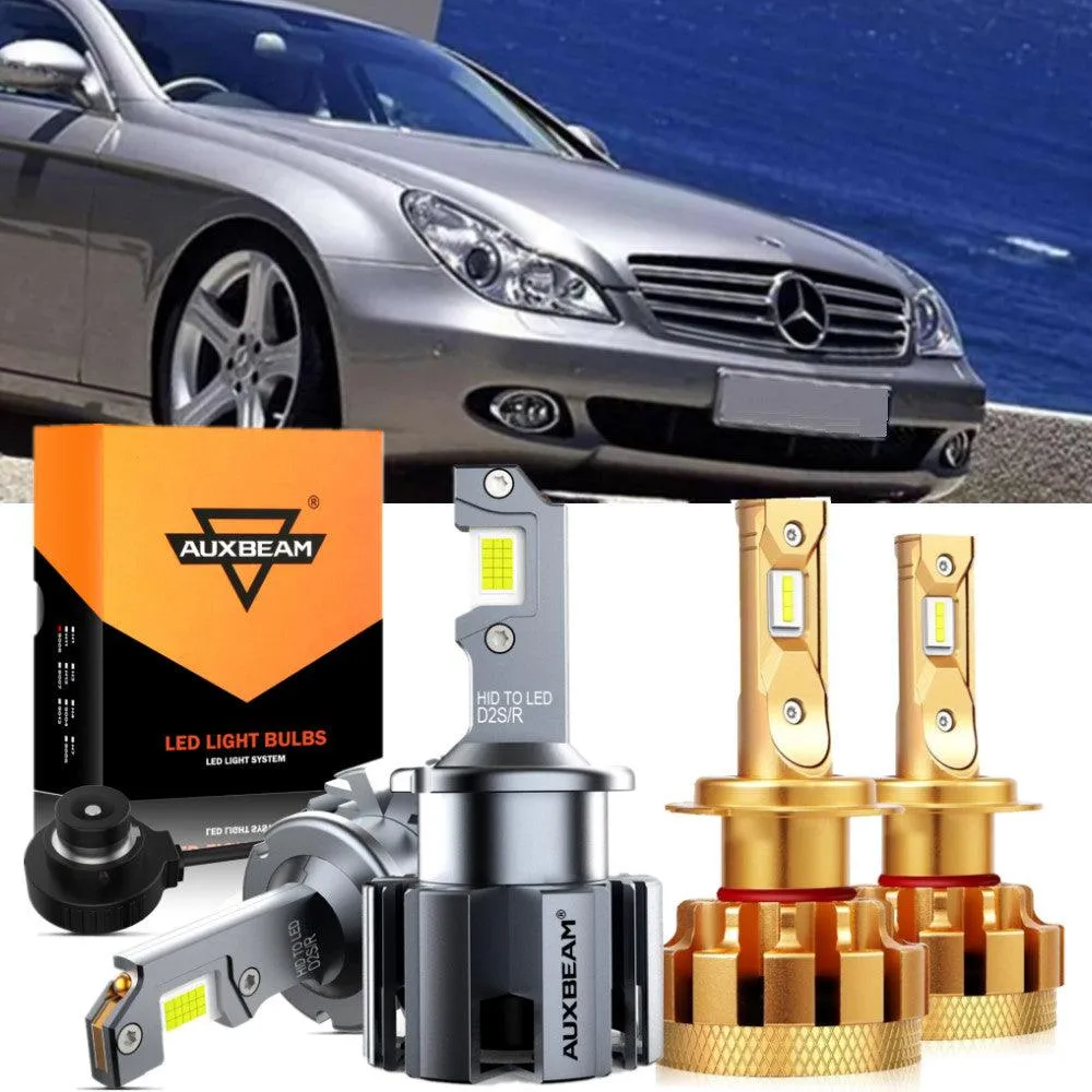 For 2006 Mercedes-Benz CLS500 with HID headlamps LED Light Bulbs High Low Beam Bundle