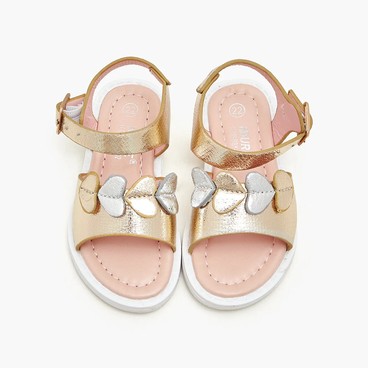 Girls Metallic Sandals