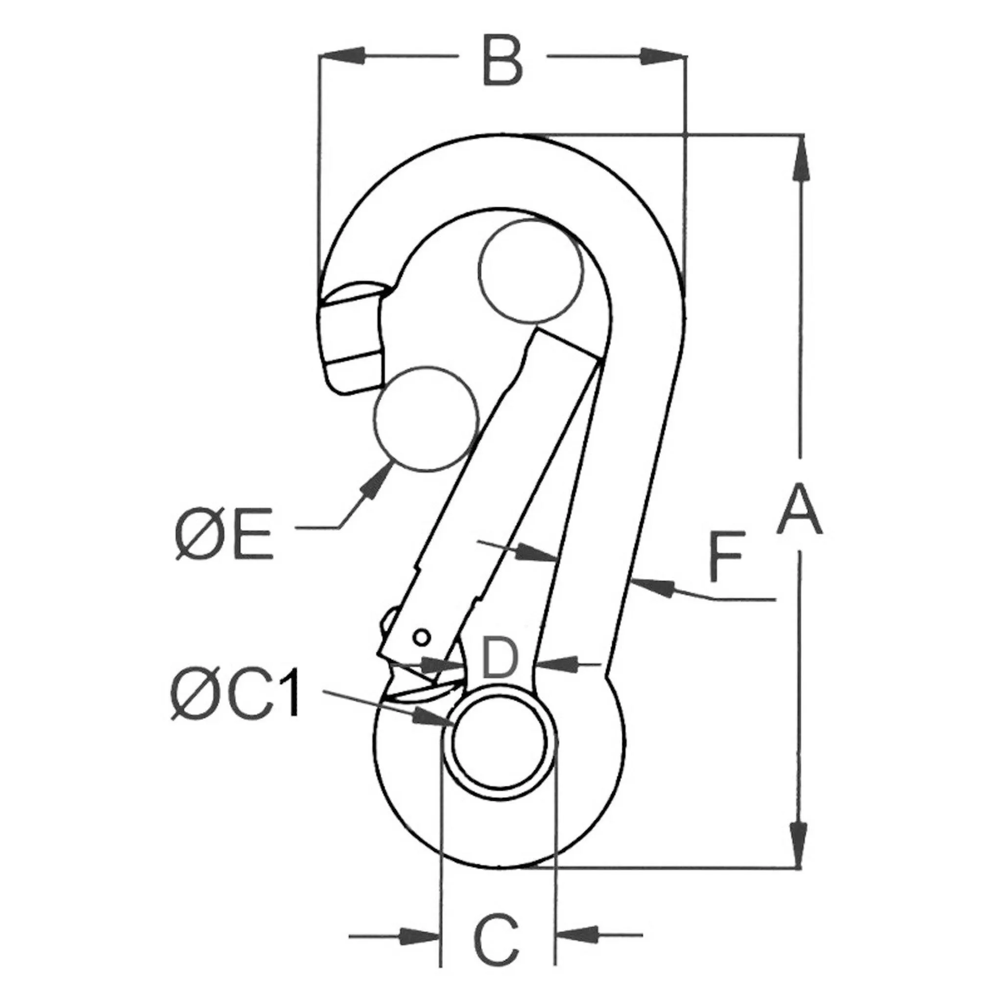 Kong Carbine Hook with Eye - Stainless Steel