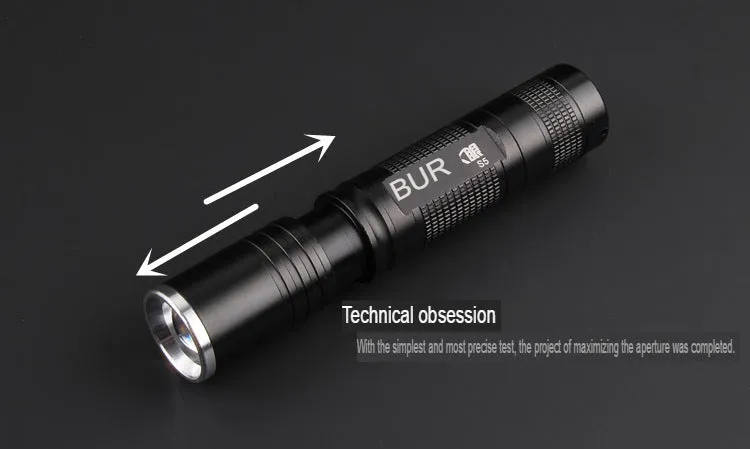 Mini Zoom Strong Light Long-Range Small Straight Rechargeable Led Flashlight S5 Outdoor Self-Defense Weapon Riding Supplies