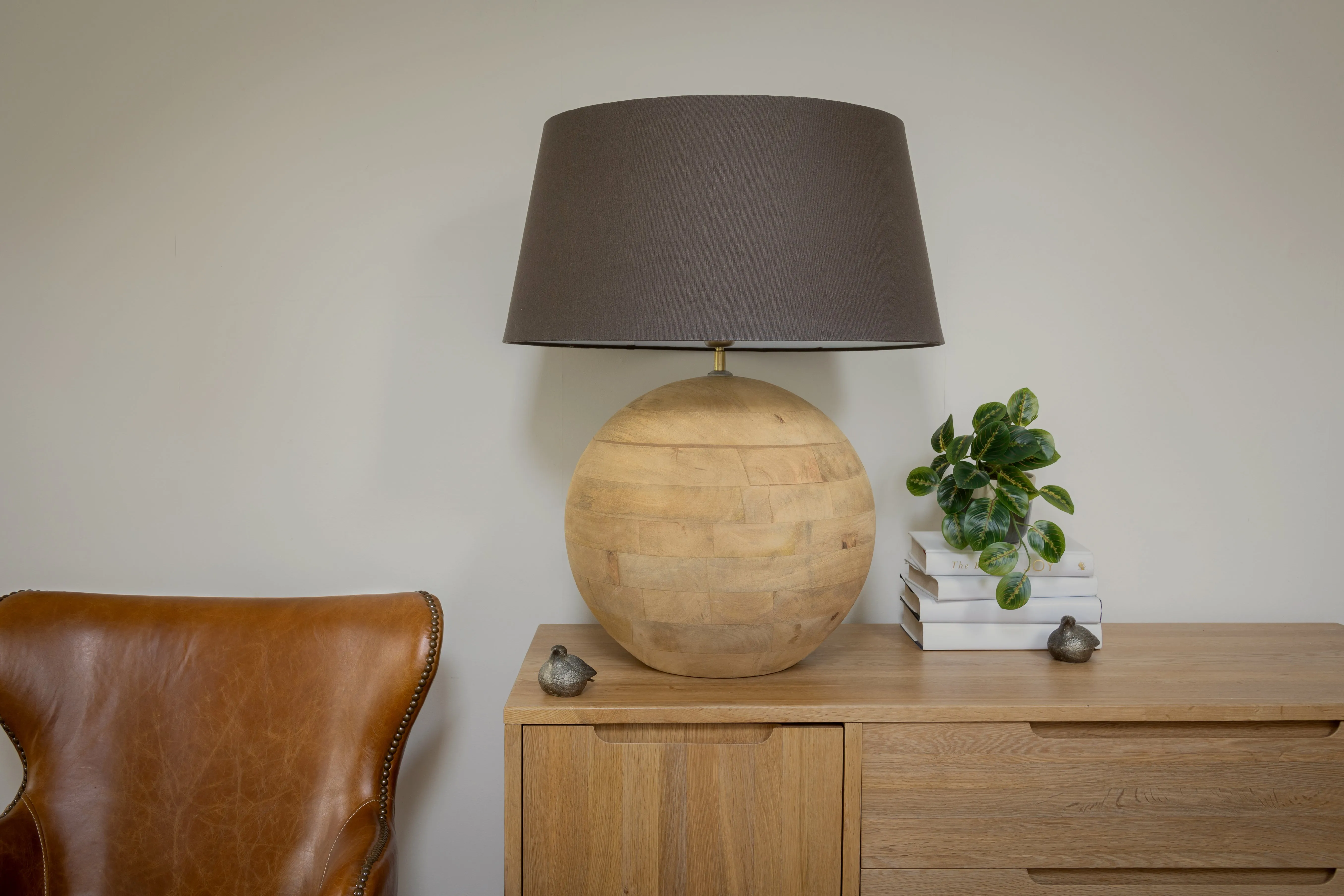 Natural Wooden Ball Table Lamp