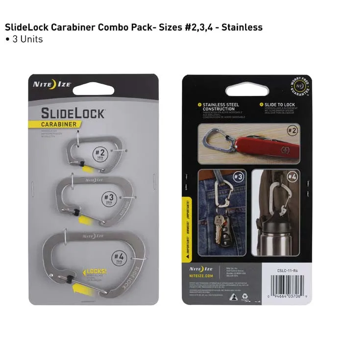 Nite Ize - SLIDELOCK CARABINER 3Pack #2, #3 & #4 -