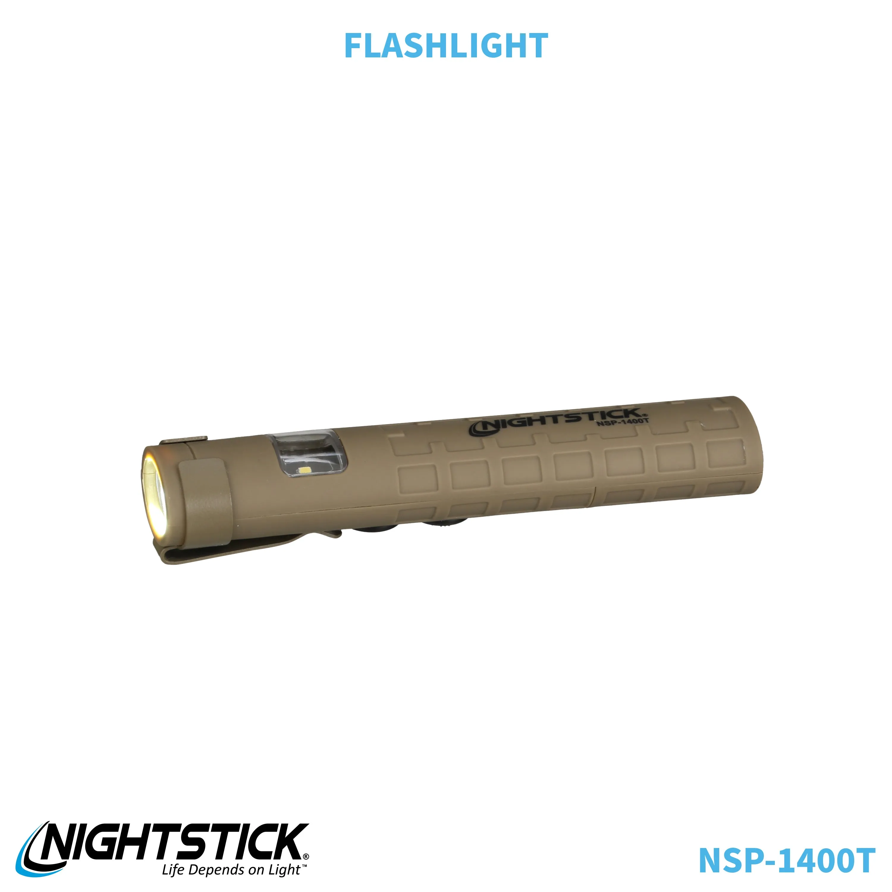 NSP-1400T: Dual-Switch Dual-Light Flashlight - 2 AAA