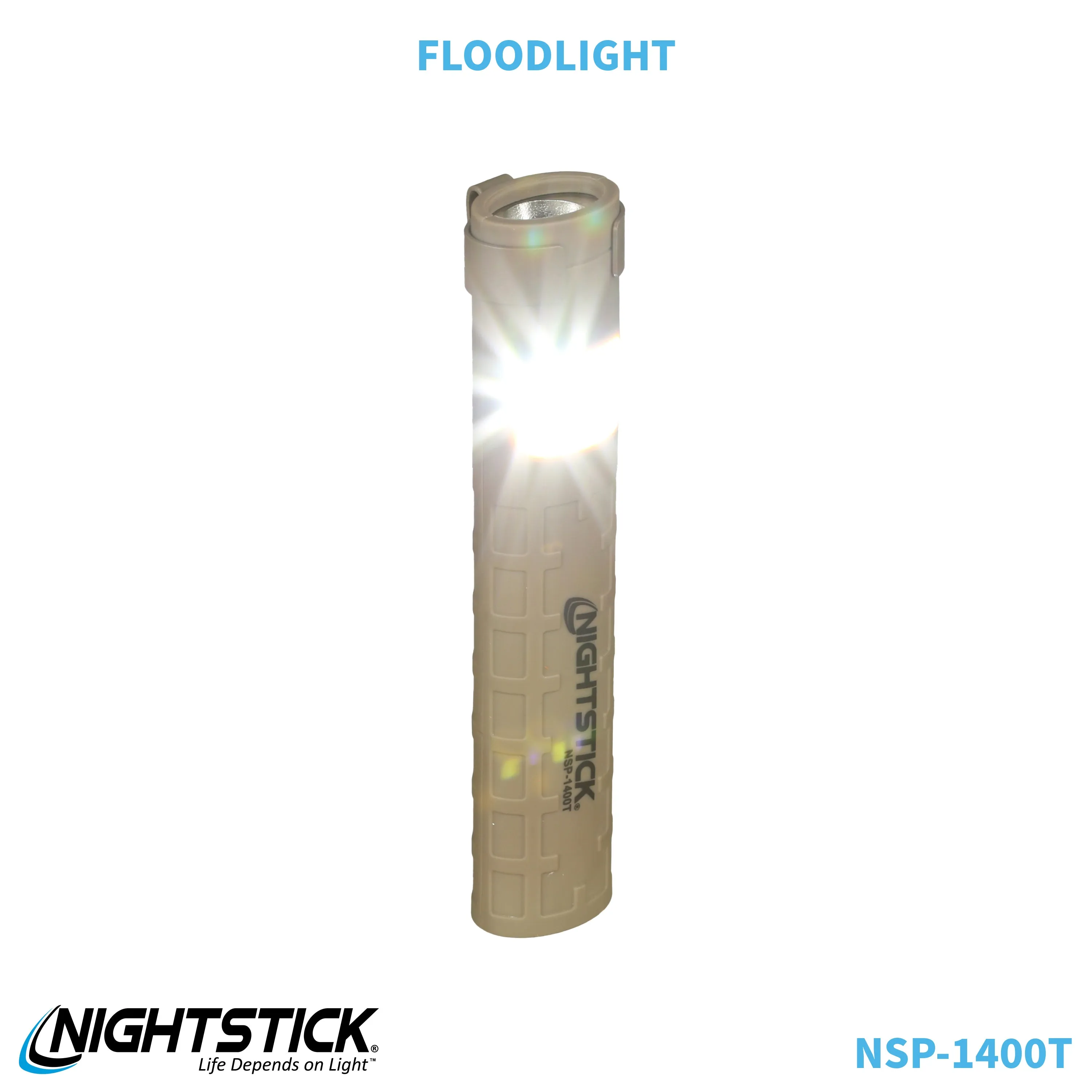 NSP-1400T: Dual-Switch Dual-Light Flashlight - 2 AAA