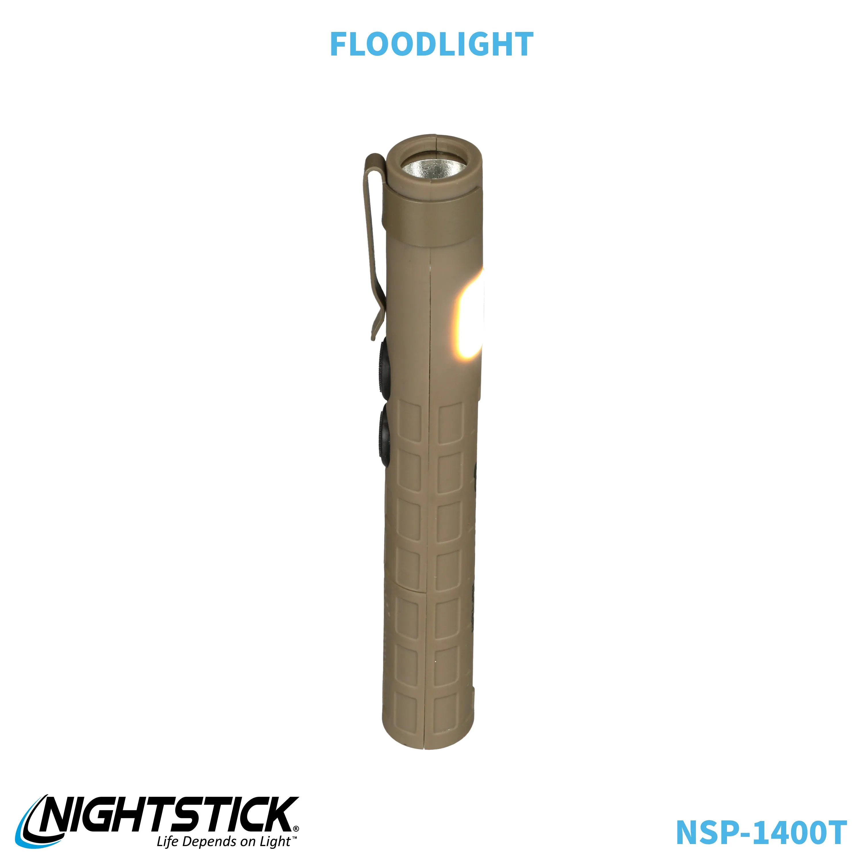 NSP-1400T: Dual-Switch Dual-Light Flashlight - 2 AAA