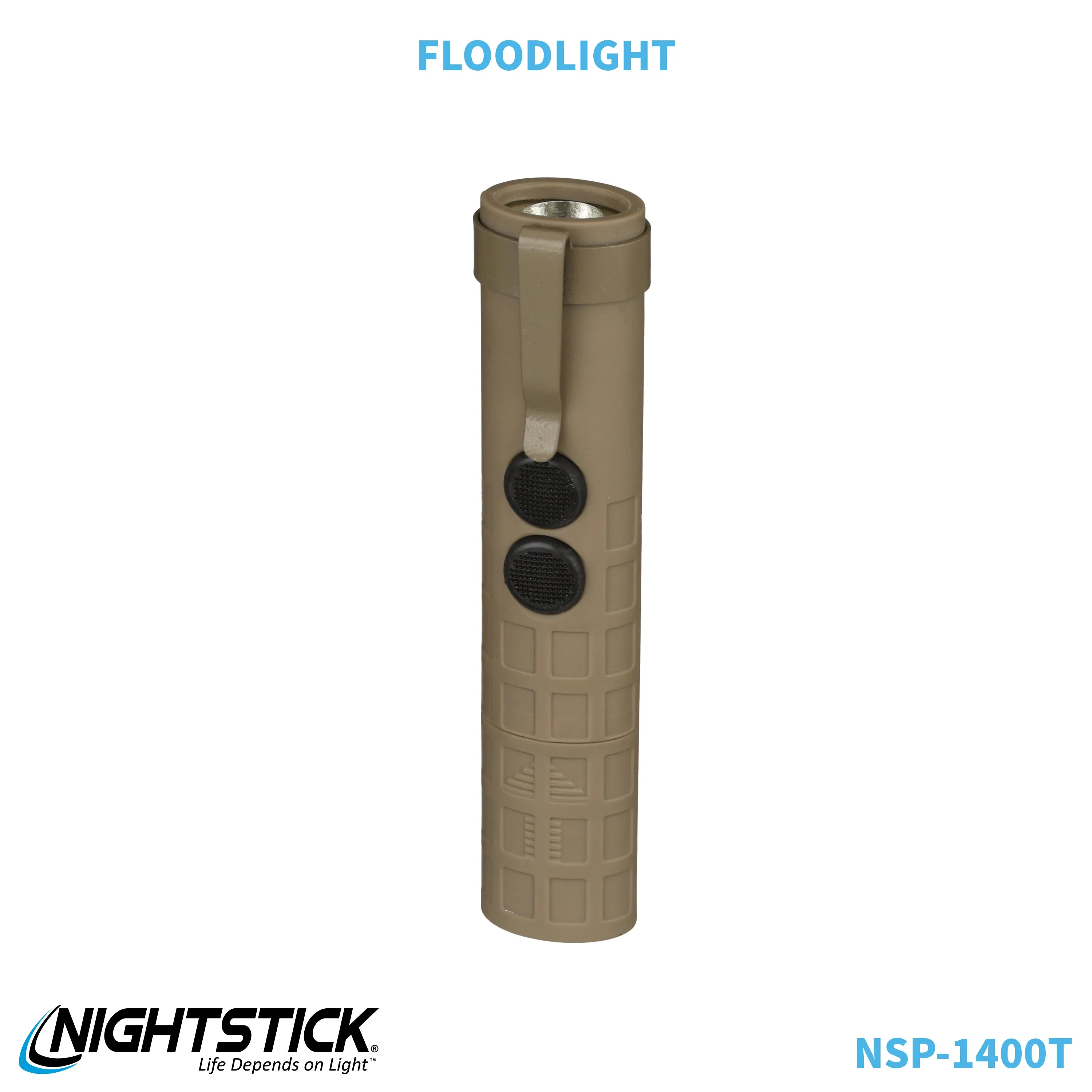 NSP-1400T: Dual-Switch Dual-Light Flashlight - 2 AAA