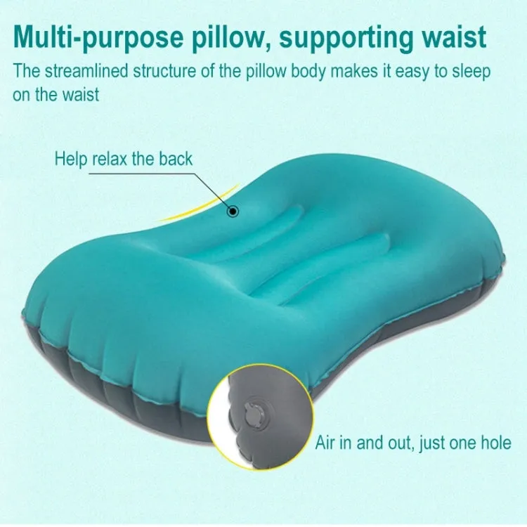 Outdoor Camping Trip Foldable Portable Inflatable Pillow Nap Waist Pillow, Specification:Inflate with Your Mouth(Orange)