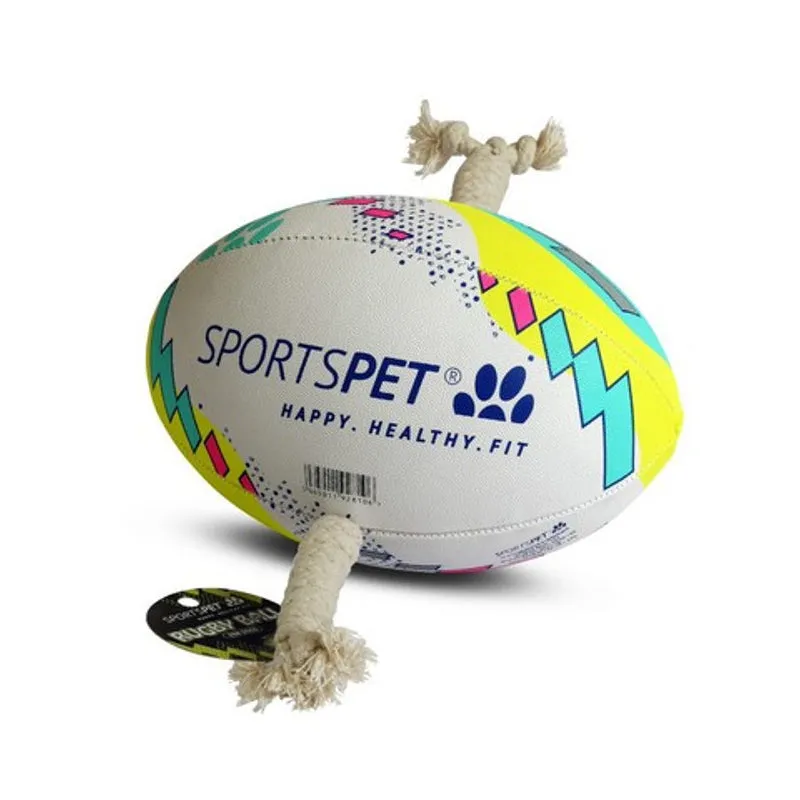 Sportspet Natural Rubber Dog Rugby Ball 2 Sizes