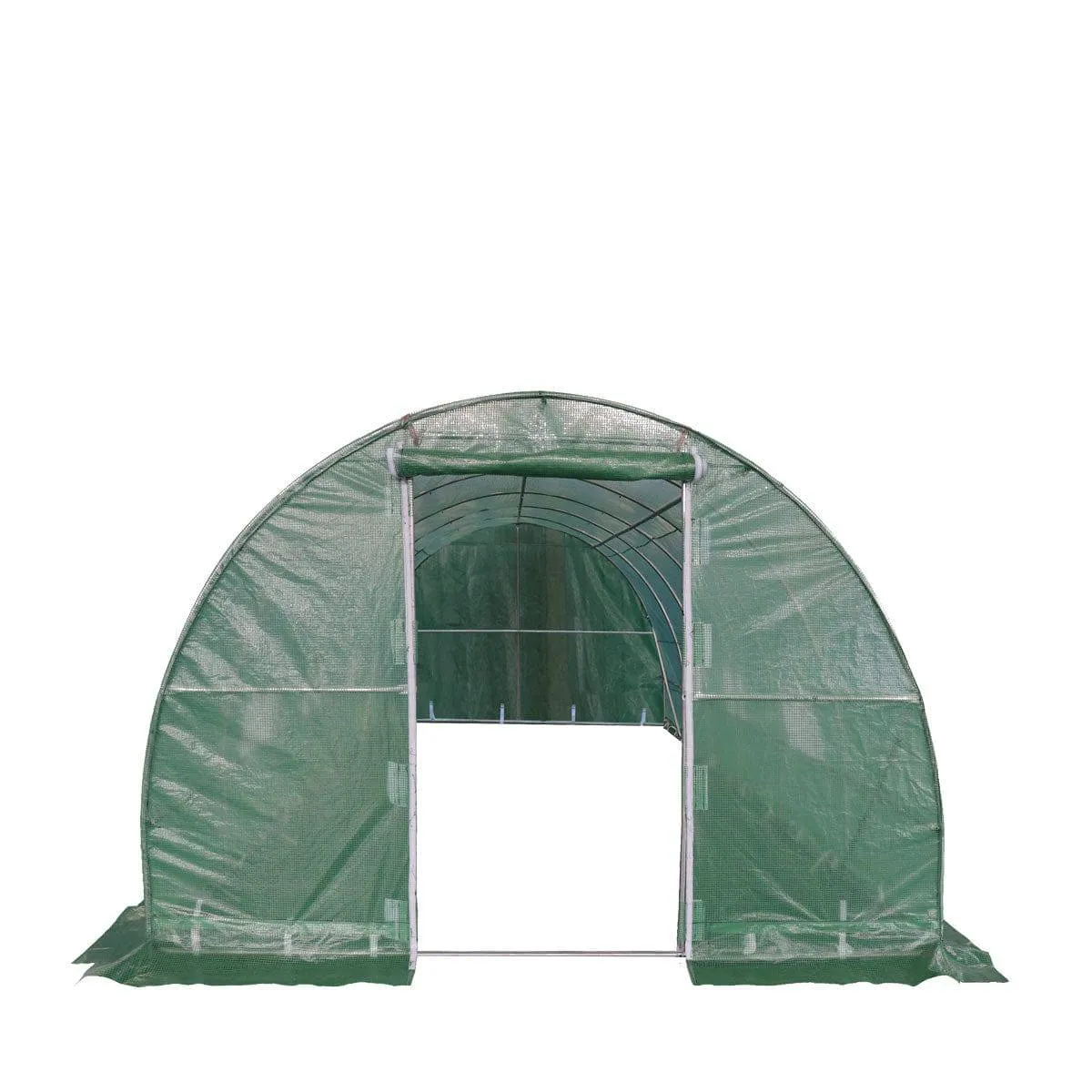 TMG Industrial 10’ x 10’ Tunnel Greenhouse Grow Tent w/Ripstop Leno Cover, Cold Frame, Roll-Up Mesh Windows, Round Top Roof, TMG-GH1010R