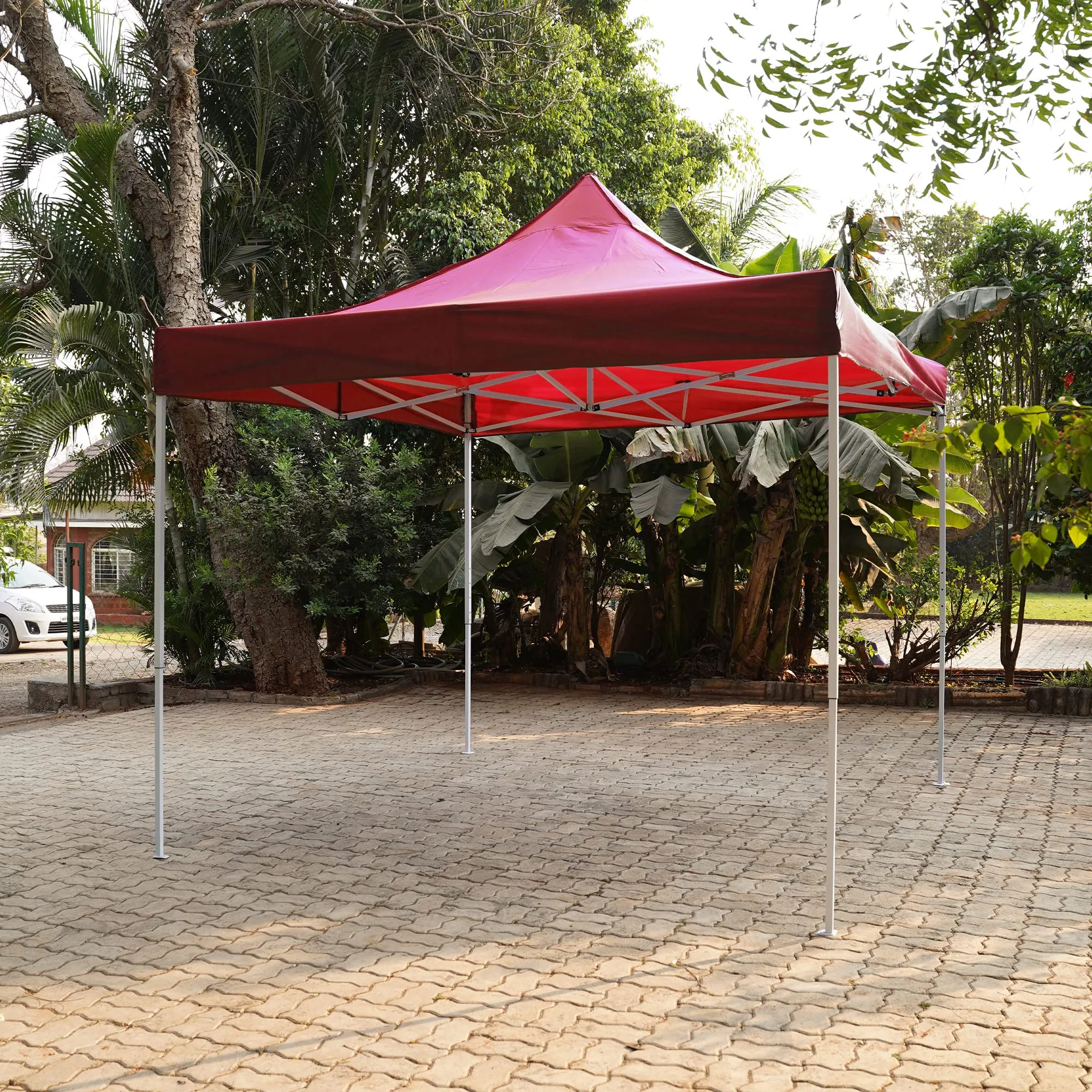 Ugaoo Waterproof Gazebo Tent/Canopy for Outdoor & Terrace Garden (10 * 10, Red)