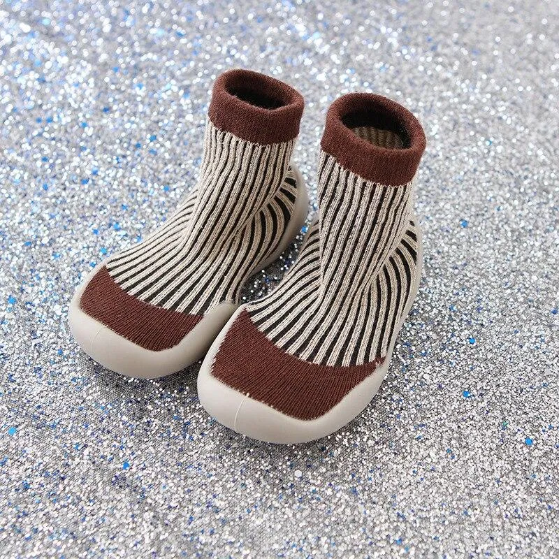 Unisex Kids Knitted Soft Rubber Anti-slip Soft Sole Sock Shoes