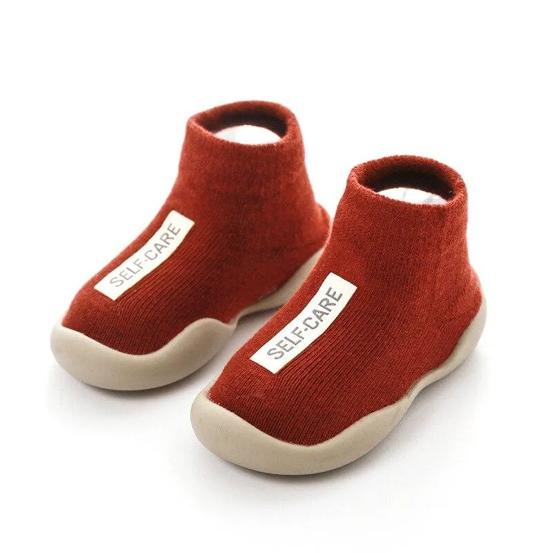 Unisex Kids Knitted Soft Rubber Anti-slip Soft Sole Sock Shoes