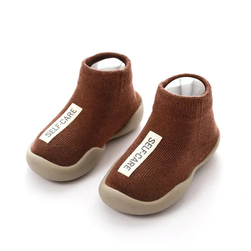 Unisex Kids Knitted Soft Rubber Anti-slip Soft Sole Sock Shoes