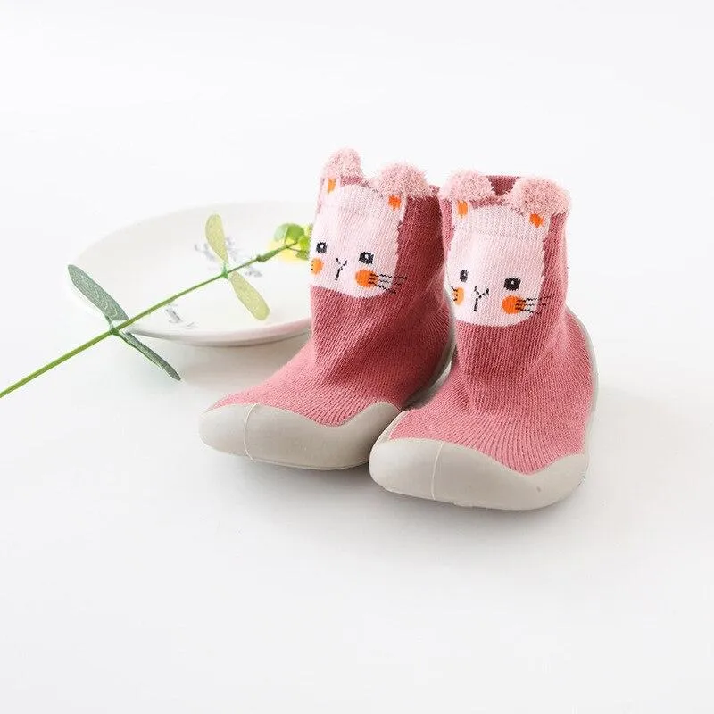 Unisex Kids Knitted Soft Rubber Anti-slip Soft Sole Sock Shoes